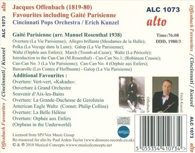 CINCINNATI POPS ORCHESTRA/ERICH KUNZEL OFFENBACH FAVOURITES NEW CD