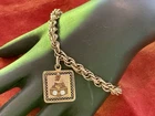 VTG ANHEUSER BUSCH EMPLOYEE? ACHIEVEMENT GOLD FILLED DIAMOND CHARM & BRACELET