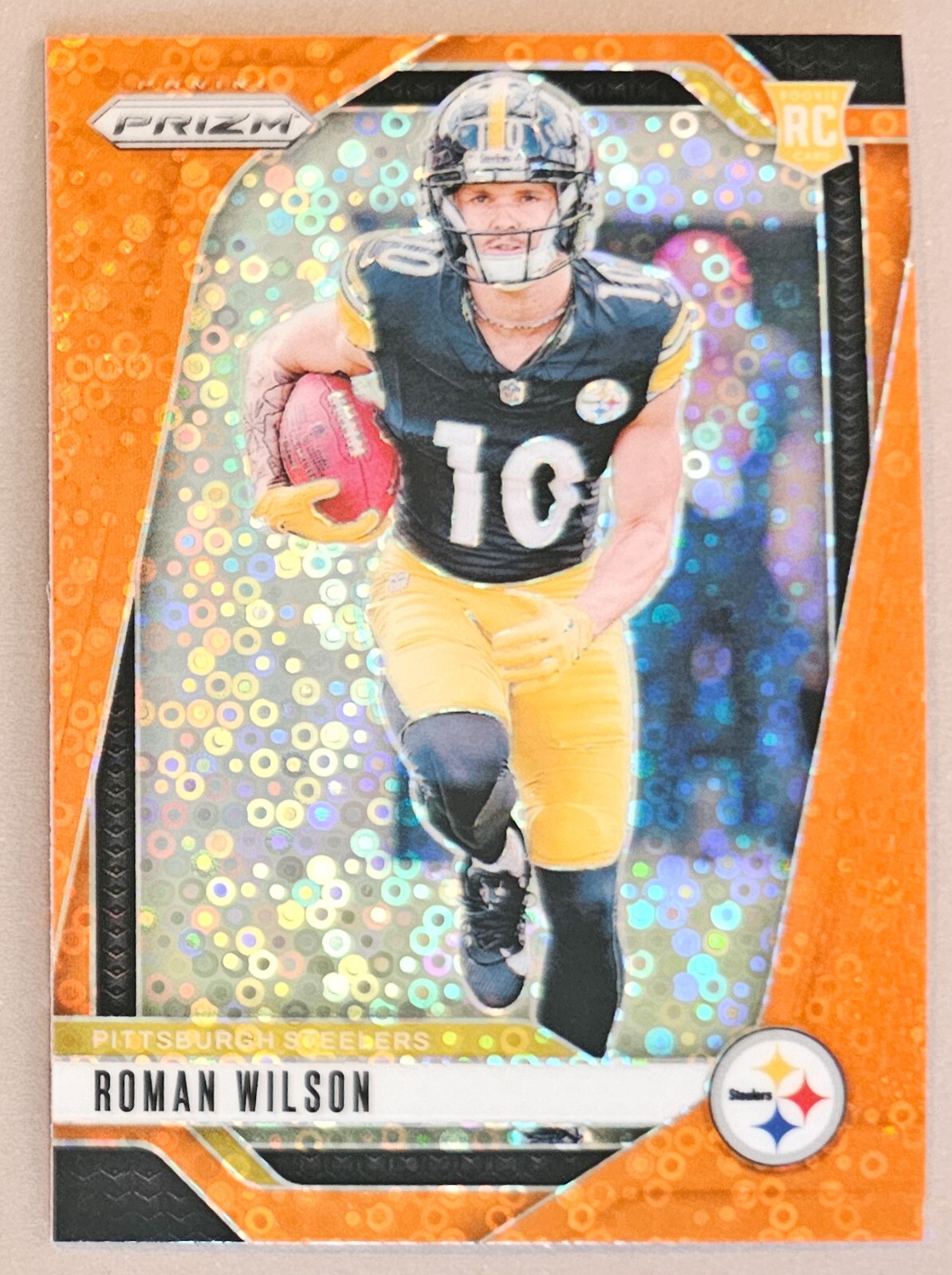 2024 Panini Prizm Football Orange Disco Rookie #384 Roman Wilson
