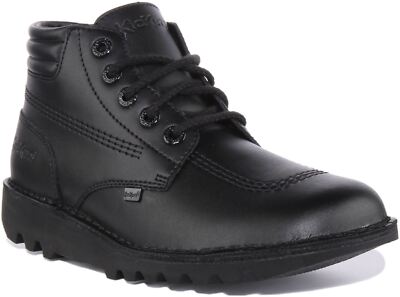 Kickers Kick Hi Top gepolsterte Schnürstiefeletten Herren schwarz Größe 6-12