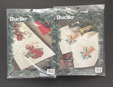 Bucilla 83321 83322 Angels of Christmas - Cross Stitch Table Runner Napkins