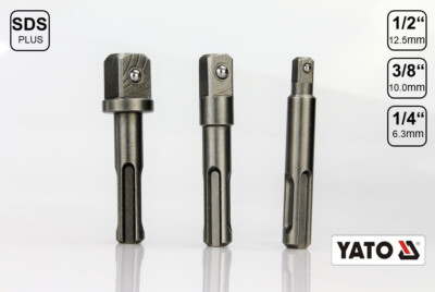 3 tlg. SDS-Plus Stecknuss Halter Satz Adapter Auf 1/4'' 3/8'' 1/2'' Nuss YT-04686