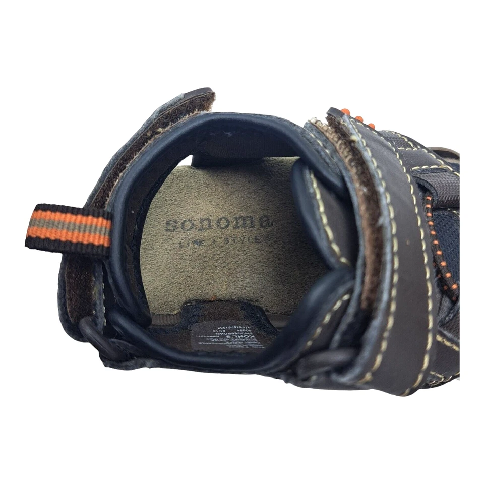 Sandalias Sonoma de cuero sintético marrón para niños pequeños talla 7 Kohls Foto 2 de 4