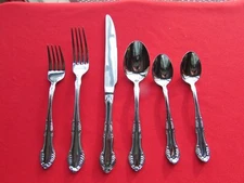 Elegant Pattern 6 Piece Place Set By Bon Chef 18/10 Stainless Salesman Samples