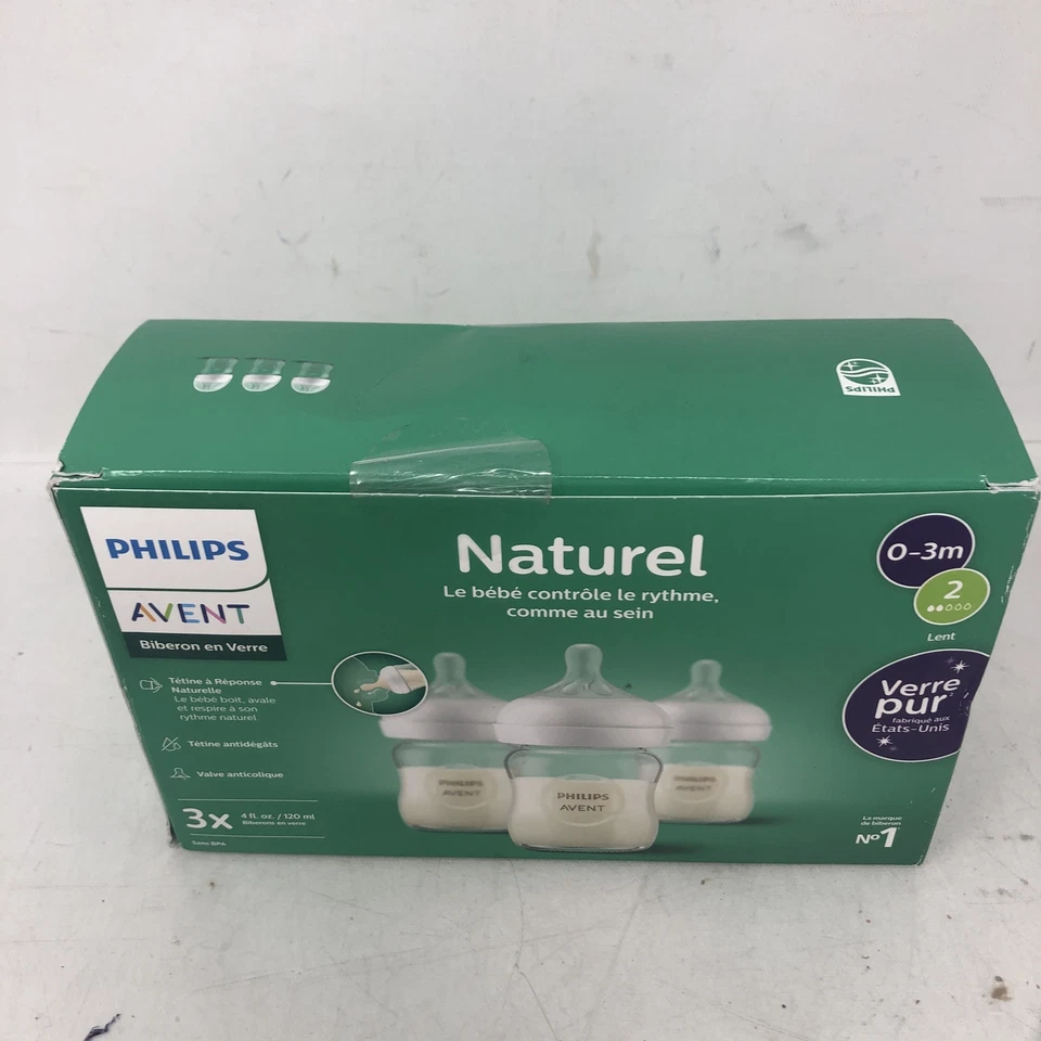 Philips Avent Juego de Regalo Vidrio Natural Recién Nacido, Biberones con Natural 0-3M2LEN Foto 3 de 4