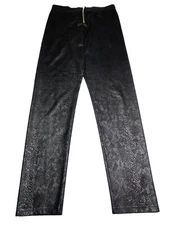 PRIVY Black Snake Animal Print High Waisted Stretch Front Zipped Jeggings Sz M