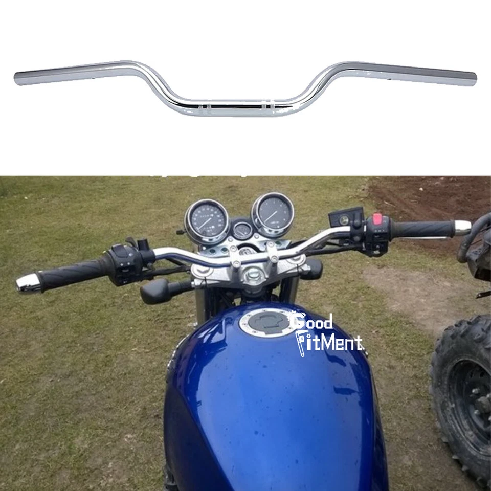 Chrome 7/8 inch 22mm Motorcycle Tracker Handlebar Drag Bar For Yamaha ZUMA 125 Foto 3 de 4