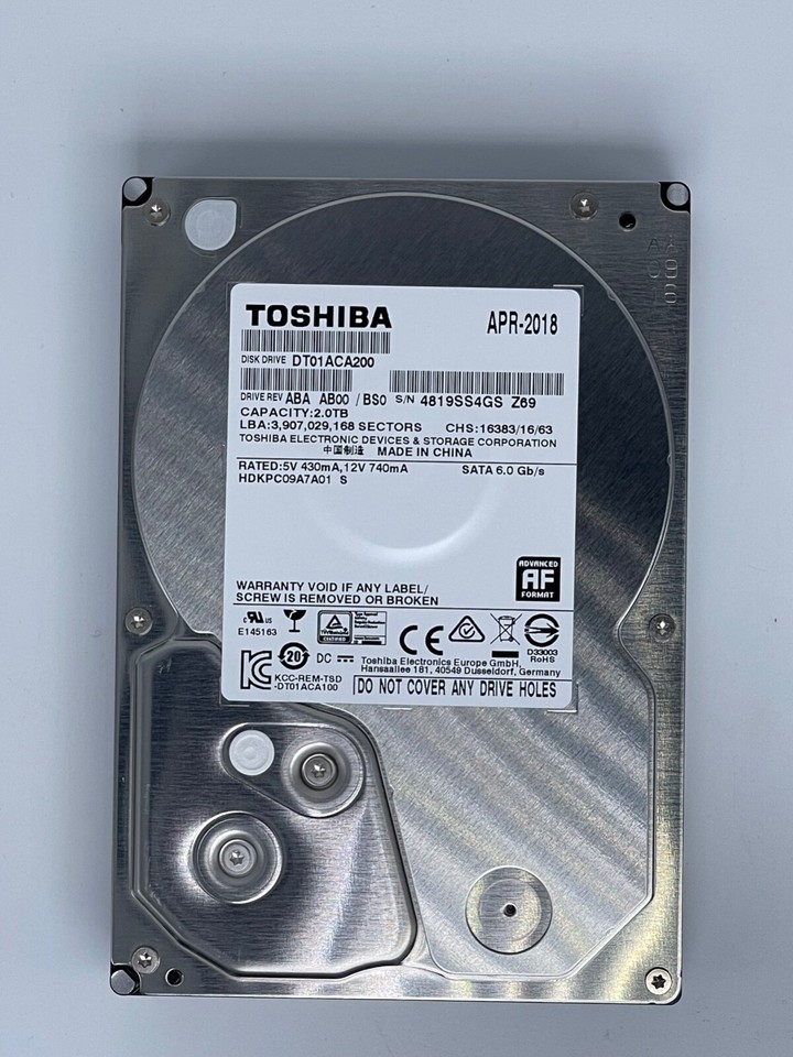Toshiba 2TB DT01ACA200 SATA III 6Gb/s 7200RPM 3.5 Inch AF Format Hard ...