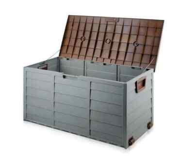 Outdoor Aufbewahrungsbox Garten Terrasse Kunststoff Truhe Deckel Behälter Mehrzweck Terrasse