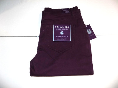 GLORIA VANDERBILT CLASSIC RISE SUPREME STRETCH AMANDA JEAN MS SZ 6 AVE WINE NWT