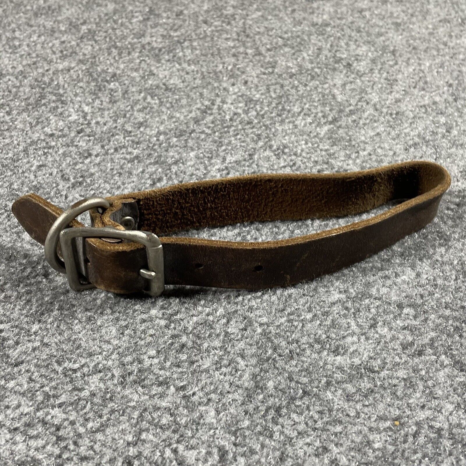 Antique CMC Leather Dog Collar Brown Cowhide Vintage Medium Large