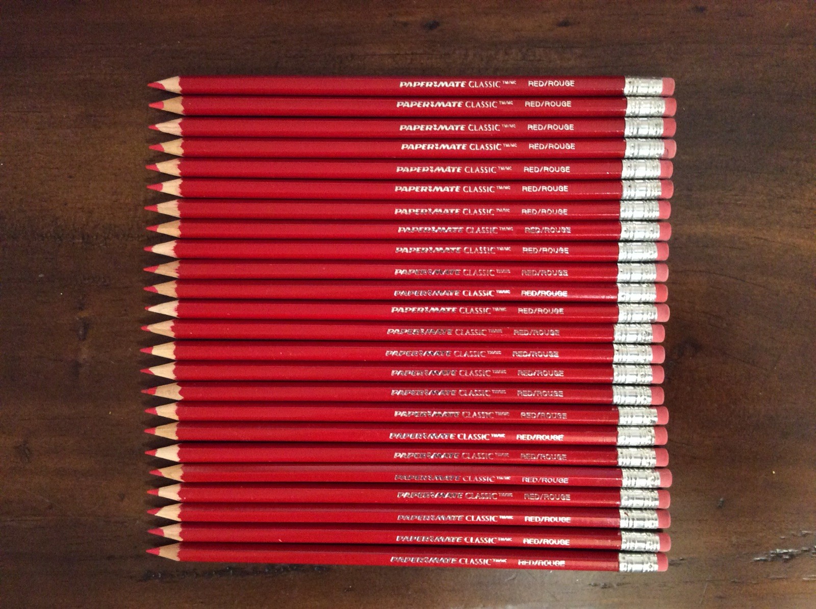 New Papermate Classic Erasable Red Marking Pencils Red/Rouge 24ct