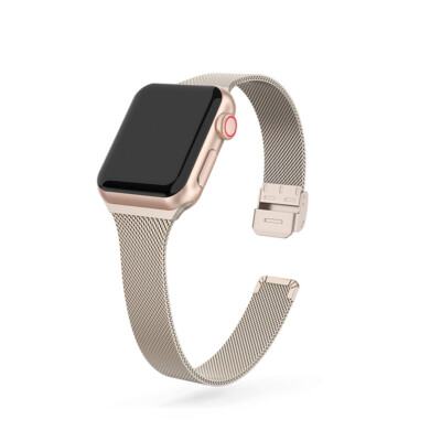 Schlank Edelstahl Mesh Armband für Apple Watch 11 10 9 8 7 6 5 4 SE 3 2 40-46mm