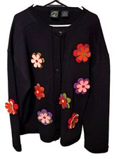 Lighthouse Apparel Women's Size 2xl Button Up Fleece Navy Blue Appliqued Jacket