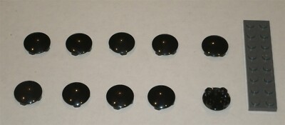 LEGO NEW 2x2 Black Round Plate with Rounded Bottom (10x) 4278359 Brick 2654