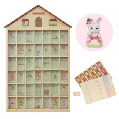 Sylvanian Families Baby Calendar Display Shelf Box White Rabbit Doll  Japan #47