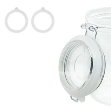 2 Piece Rubber Seal Ring for Glass Jars, Airtight Silicone Replacement Gasket
