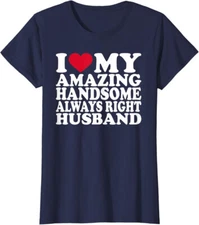 I Love My Amazing Husband Marriage Funny Love Ladies' Crewneck T-Shirt
