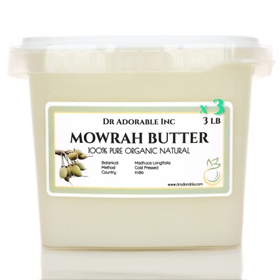 PREMIUM MOWRAH BUTTER ORGANIC COLD PRESSED 100% PURE REFINED HAIR SKIN BODY CARE