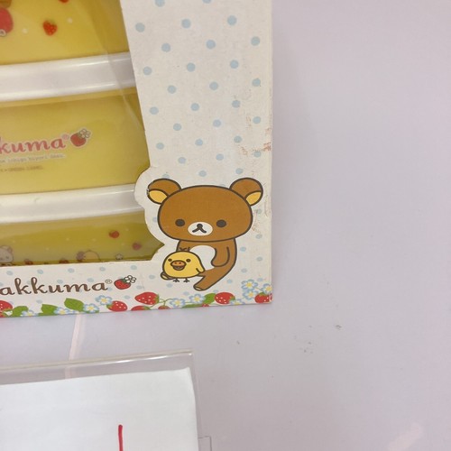 San-X Rilakkuma Korilakkuma Lunch Box Giallo Fragola Orso 3 Stadi Kawaii JP - Foto 19 di 24