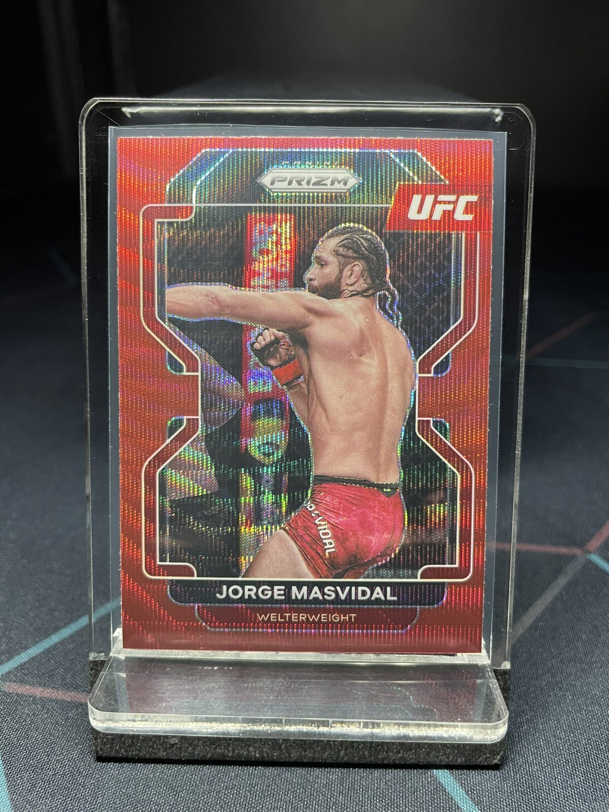 2022 Panini Prizm UFC JORGE MASVIDAL Red Wave Prizm No. 116