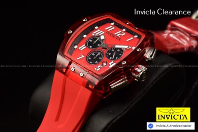 Invicta S1 Rally 47mm GMT Quartz Chronograph Red Silicone Strap Date Mens Watch