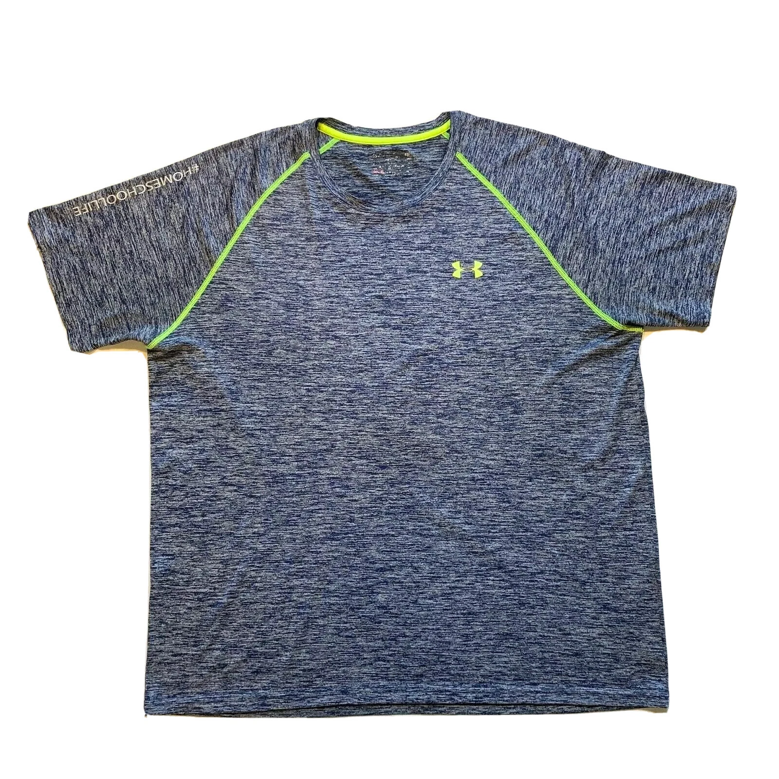 Under Armour HeatGear Athletic Top T Shirt Mens XL Short Sleeve Loose Gym Blue