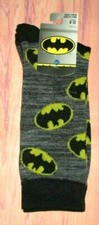 MENS DC COMICS BATMAN CHARCOAL BLACK CREW SOCKS SHOE SIZE 8-12