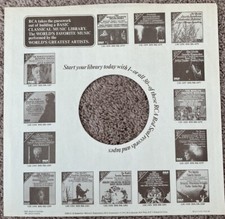 RCA VICTOR Red Seal LP Inner Sleeve circa 1972 