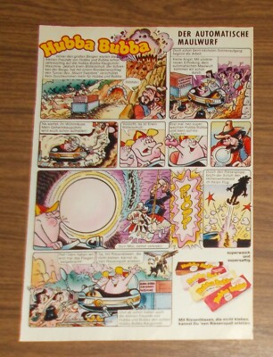 Seltene Werbung HUBBA BUBBA Der automatische Maulwurf Comic 1985