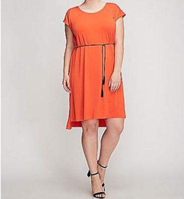 Lane Bryant Orange Soft Crepe A-Line Dress with Tassel Belt Plus Size 18/20  2X | eBay