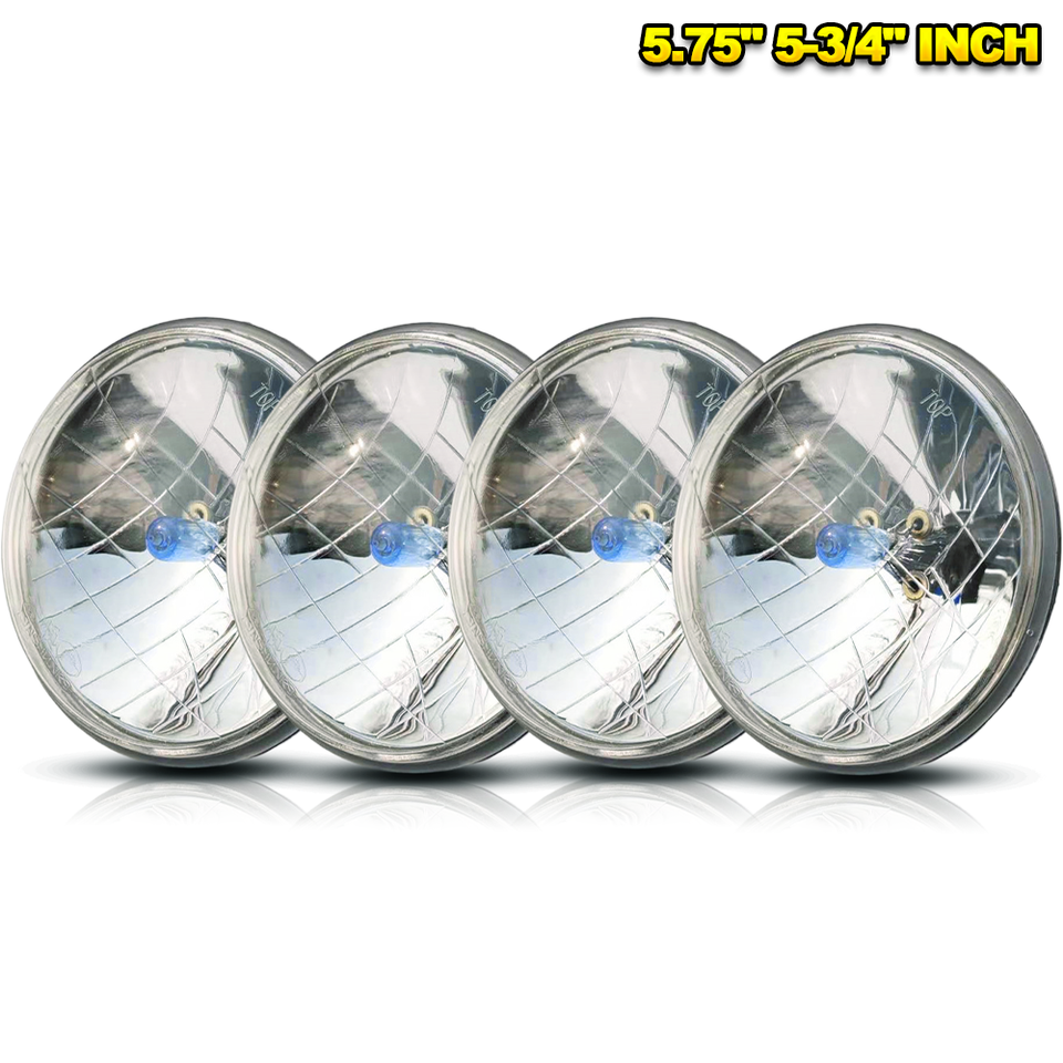 5.75" Round Glass Headlight Lamp Housing Hi/Low Beam Fit H4 LED HID