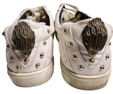 Kurt Geiger London White Leather Sneakers EU 40 Ludo Quilted Pattern Embellished