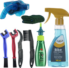 Bike Chain Cleaner Kit with Oil, Brush Tool, and Cleaning Agent for All Bikes
