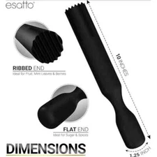 Esatto Professional Bar Tool Muddler 25 CM (10 Inches) Ribbed – Made with ABS Pl