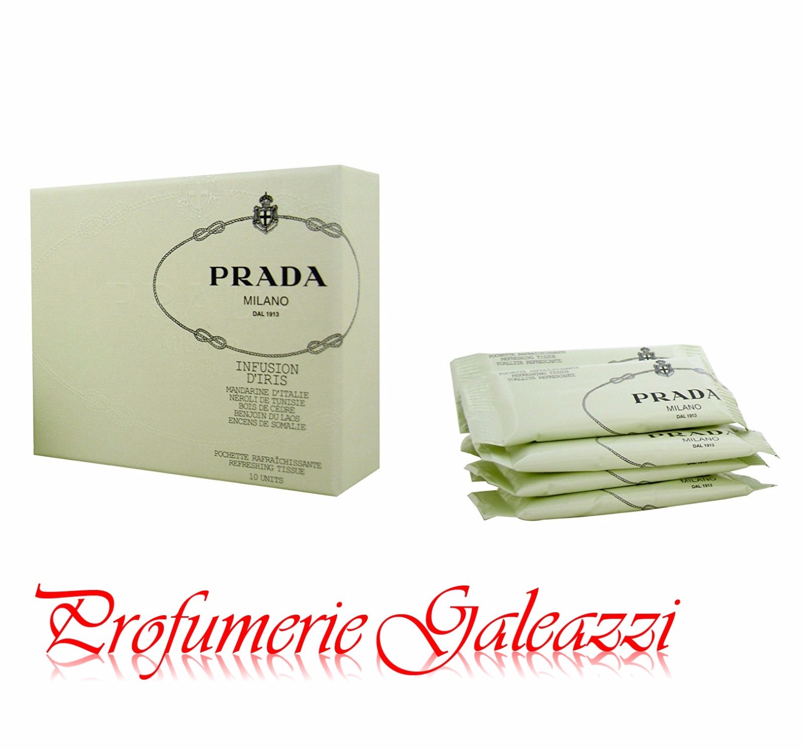 Prada infusion d'iris освежающие салфетки 10шт (8435137712557)