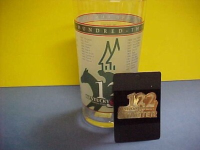 2006 Kentucky Derby Glass& 2006 extremely RARE Starter pin.Beautiful