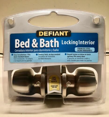 Defiant Brandywine Stainless Steel Bed and Bath Door Knob T8610B