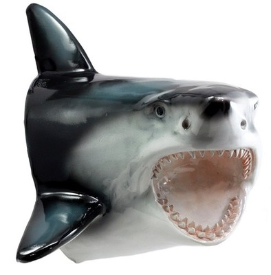 Great White Shark Head Wall Mount Trophy Sculpture
