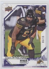 2019 Upper Deck CFL Purple 6/15 Ryker Mathews #75 f0e