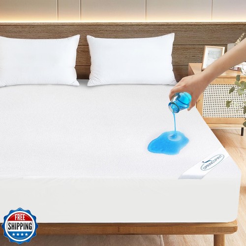 Full Size Mattress Protector Waterproof Mattress Topper Pad Cover Fitted Bed