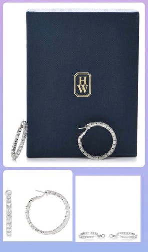 Harry Winston Platinum 6ct Diamond Hoop Earrings