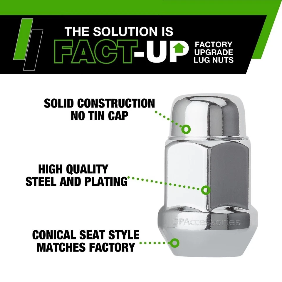 Chrome Lug Nuts for 2007-2018 Jeep Wrangler JK with Factory Wheels - Image 4 of 4