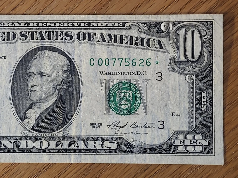 1993 $10 "STAR NOTE" PHILADELPHIA DISTRICT C00775626* - Image 4 of 4