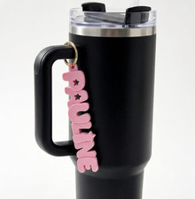 Custom 3D Printed Name Keychain - Personalized Name Tag for Water Bottles