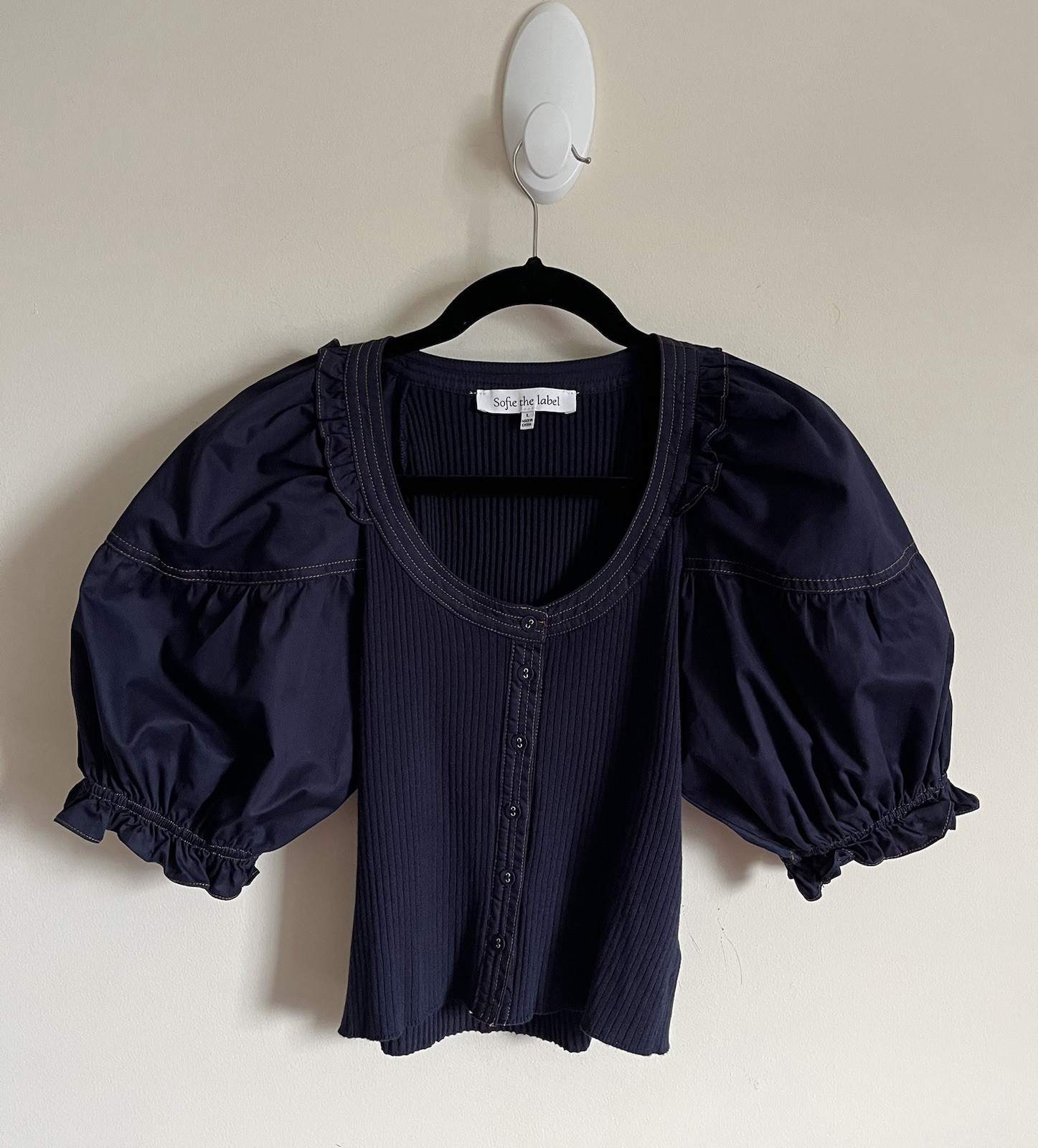 Sofie The Label Cropped Exaggerated Puff Sleeve B… - image 1