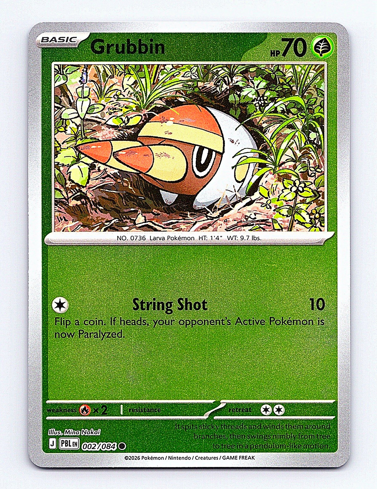 2026 Pokemon Grubbin 002/084 Reverse Holo Common PBL EN English