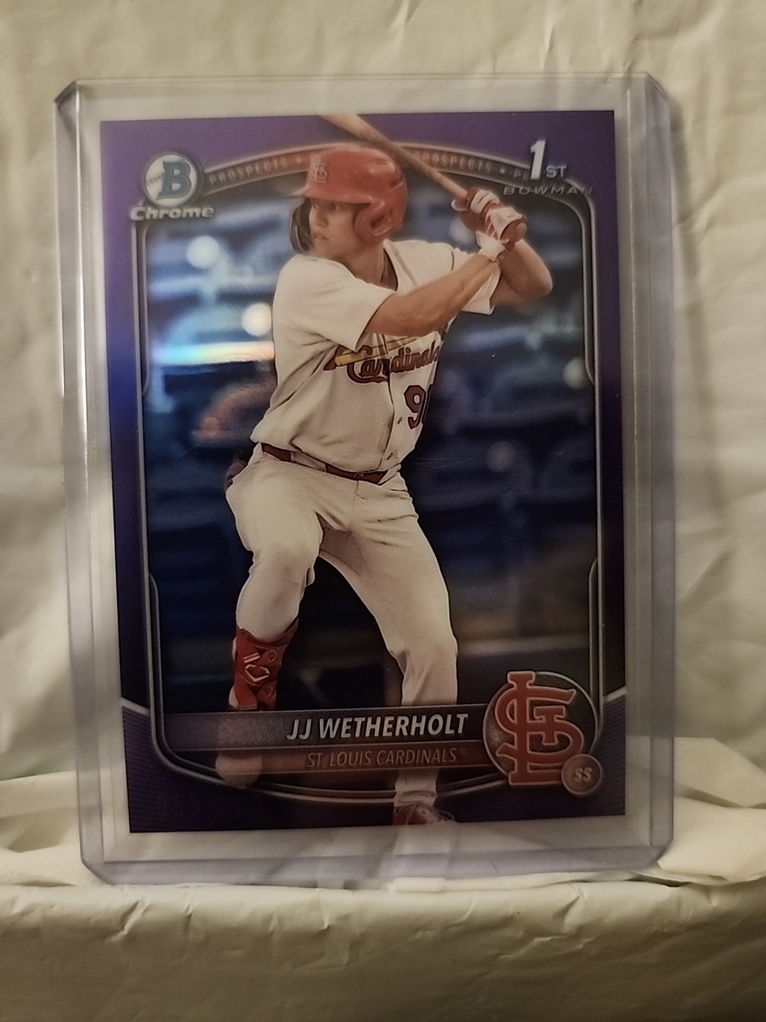 2025 Bowman - Chrome Prospects JJ Wetherholt #BCP-22 Purple Refractor /250 (RC)