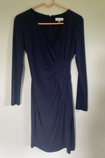 Calvin Klein Womens Dress Navy Long Sleeve Knee length