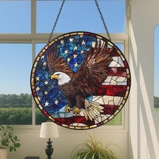 4th July Stained Glass Eagle Suncatcher, Patr...